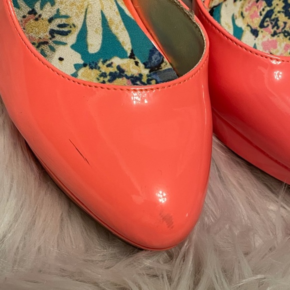 Sz 9 Peachy Orange Patent Leather Madden Girl “Unite” Stilettos 👠 - Picture 11 of 12